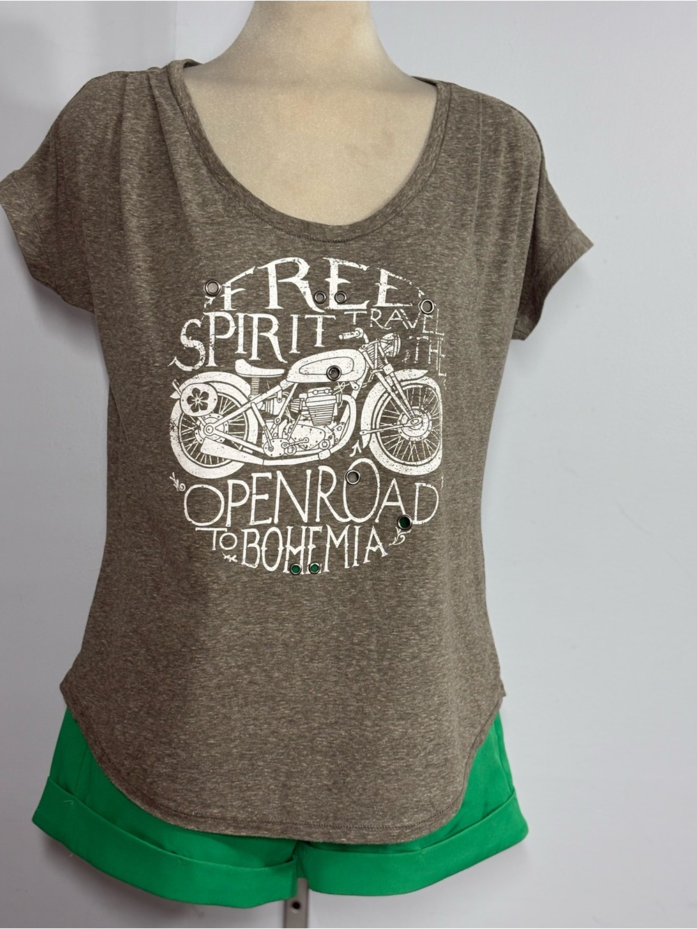 Free Spirit Open Road Brown Short Sleeve Tee